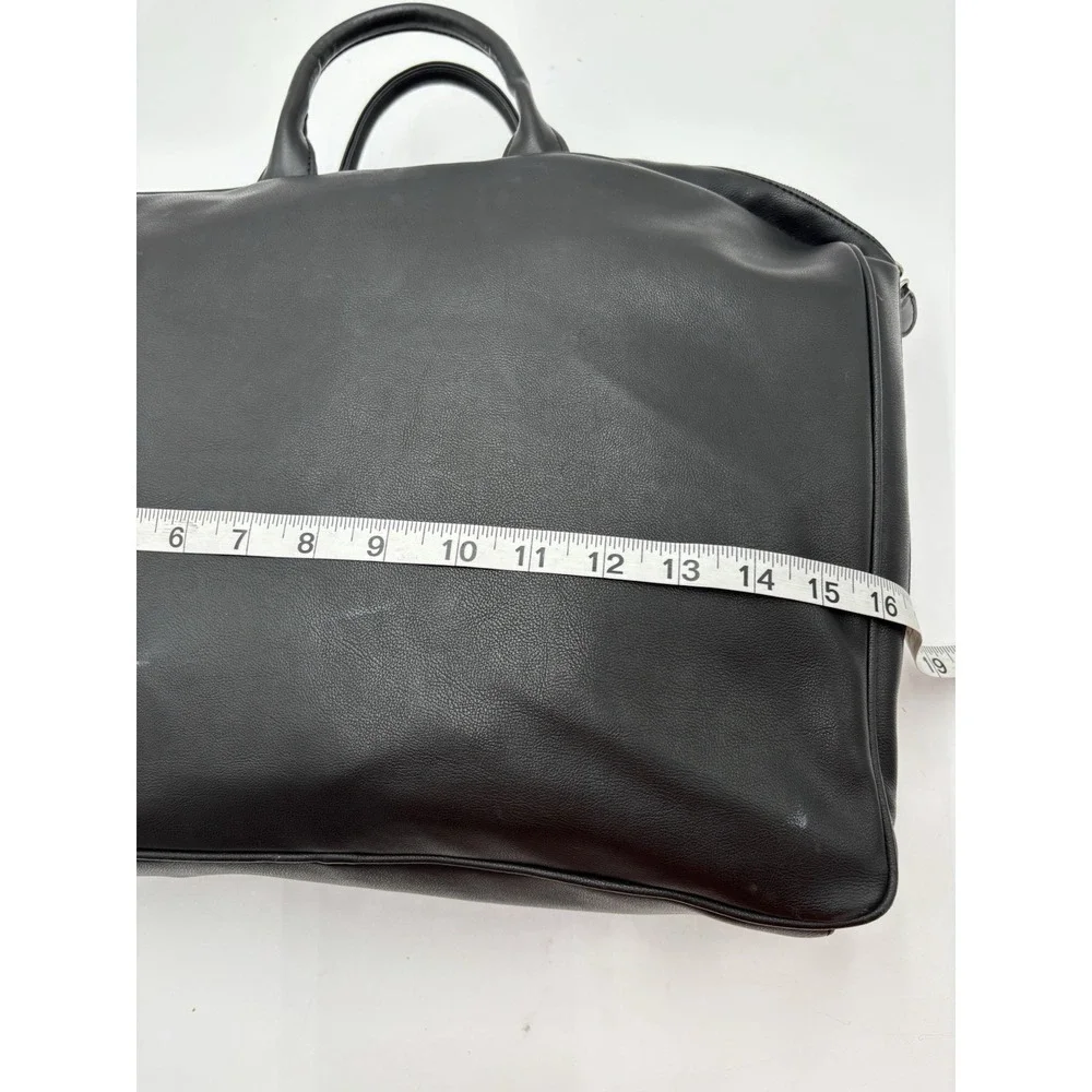 Nine West‎ Black Faux Leather Laptop Briefcase Tote Crossbody Bag Large NWOT